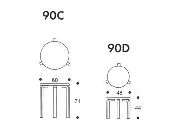 �A�A���g/artek ���E���h�e�[�u��90CD/�X�P�[��